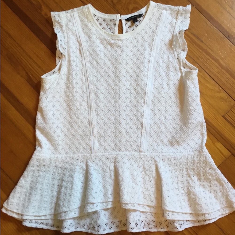 Banana Republic White Eyelet Tunic size L